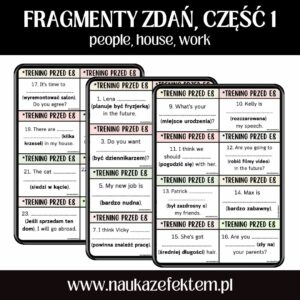 Karty tematyczne - FRAGMENTY ZDAŃ, część 1