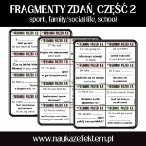Karty tematyczne – FRAGMENTY ZDAŃ, CZĘŚĆ 2