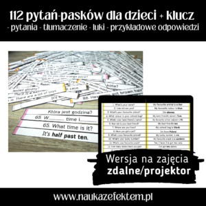 112 pytań - pasków+ odpowiedzi dla dzieci