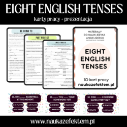 English Tenses - 10 kart pracy + prezentacja