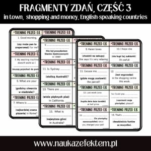 Karty tematyczne - FRAGMENTY ZDAŃ, część 3