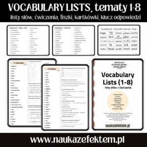 VOCABULARY LISTS, tematy 1-8