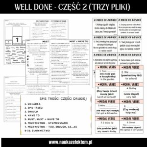 Well done 2! Powtórka po klasie 6 SP, PRZYMIOTNIKI, CZ. MODALNE