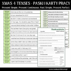 XMAS 4 TENSES - paski i karty pracy A2