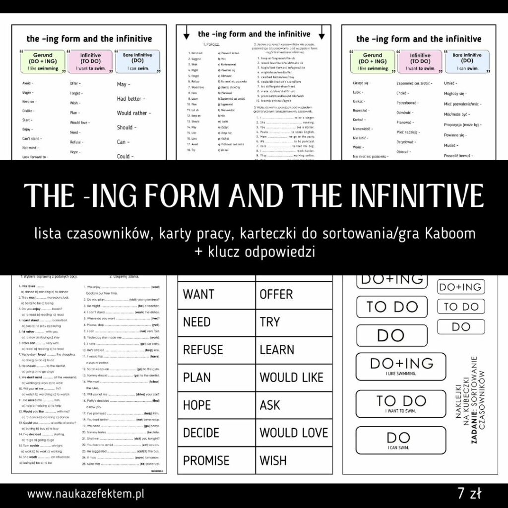 The -ing form and the infinitive