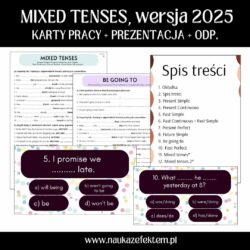 English Tenses - 10 kart pracy + prezentacja WERSJA 2025