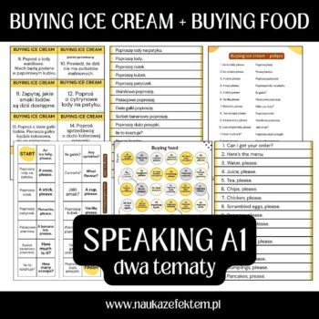 Buying ice cream + Buying food
