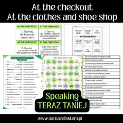 At the checkout + At the clothes and shoe shop