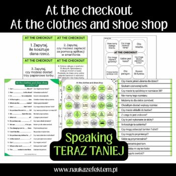 At the checkout + At the clothes and shoe shop
