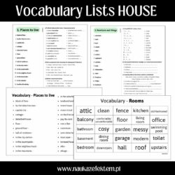 Vocabulary Lists HOUSE