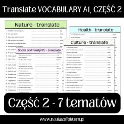 Translate VOCABULARY A1, part 2