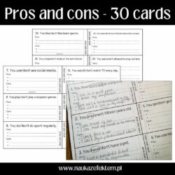 Pros and cons - 30 cards
