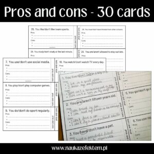 Pros and cons - 30 cards