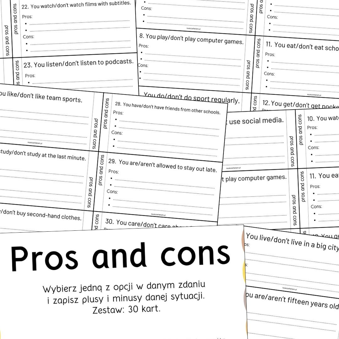 Pros and cons - 30 cards - obrazek 2