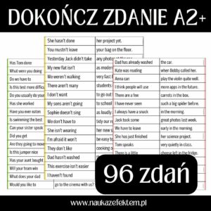 Dokończ zdanie A2+