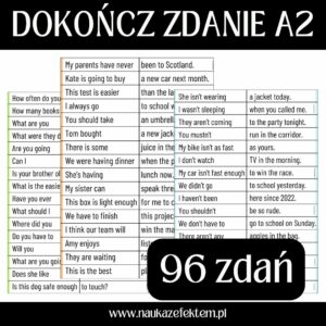 Dokończ zdanie A2