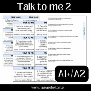 Talk to me 2 - speaking A1+/A2
